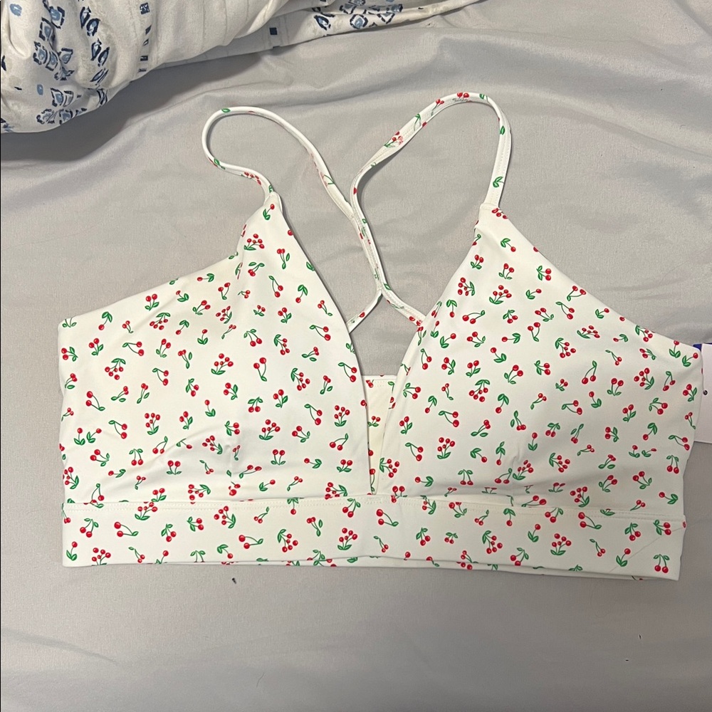 JoyLab White Cherry Print Bralette